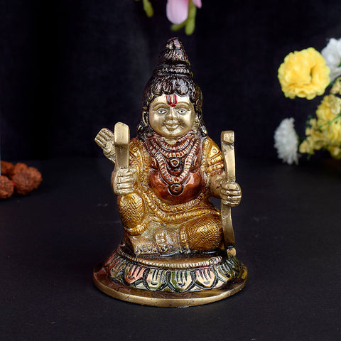 3.2 Inch Brass Ram Lalla Bal Roop Statue in vibrant colors, depicting the child form of Lord Ram – ideal for home mandir, Ram Navami worship, and devotional décor. No.1 Brass Idol Store www.satvikstore.in 