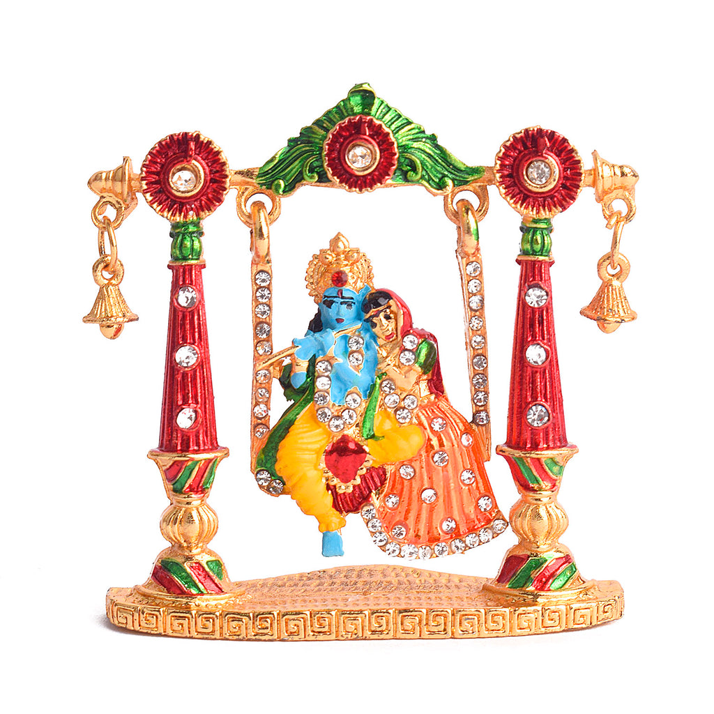 Radha Krishna on Swing Idol Puja Store Online Pooja Items Online Puja Samagri Pooja Store near me www.satvikstore.in