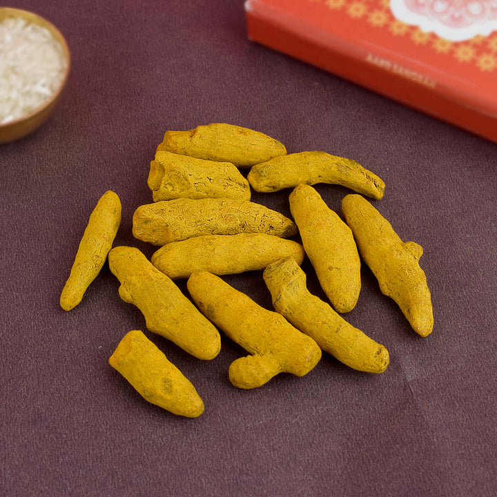 Turmeric Root (Haldi Ganth) 50 Grams Puja Store Online Pooja Items Online Puja Samagri Pooja Store near me www.satvikstore.in