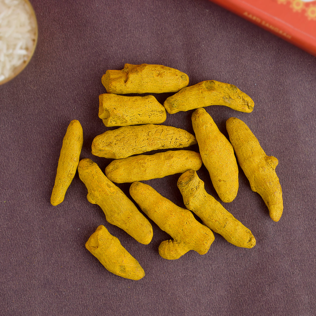 Turmeric Root (Haldi Ganth) 50 Grams Puja Store Online Pooja Items Online Puja Samagri Pooja Store near me www.satvikstore.in