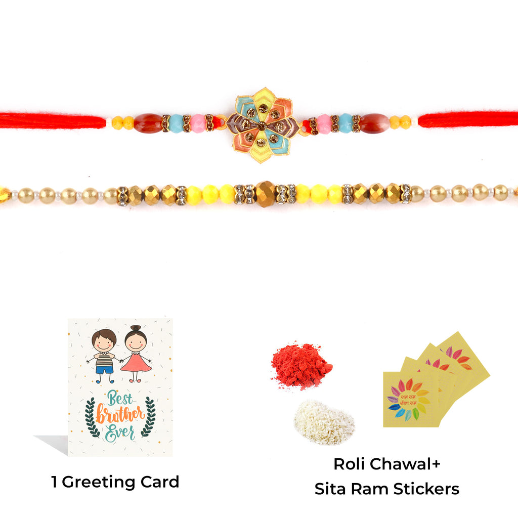 Browse our exclusive collection of Rakhi online 2023. Choose a stunning Rakhi set of 2 for your beloved brother, bhaiya, or bhai. Discover designer Rakhi and beautiful Rakhi options. Send Rakhi and Rakhi combos abroad with ease. Explore Indian Rakhi and find the perfect Rakhi gift at SatvikStore.in."