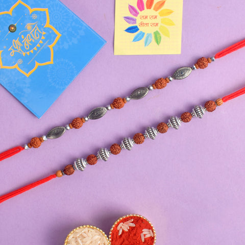 Set of 2 Traditional Rakhis for Brothers with Roli Chawal and Ram Sita Stickers – Raksha Bandhan Gift Pack. India’s Largest Pooja Accessories Brand - www.satvikstore.in