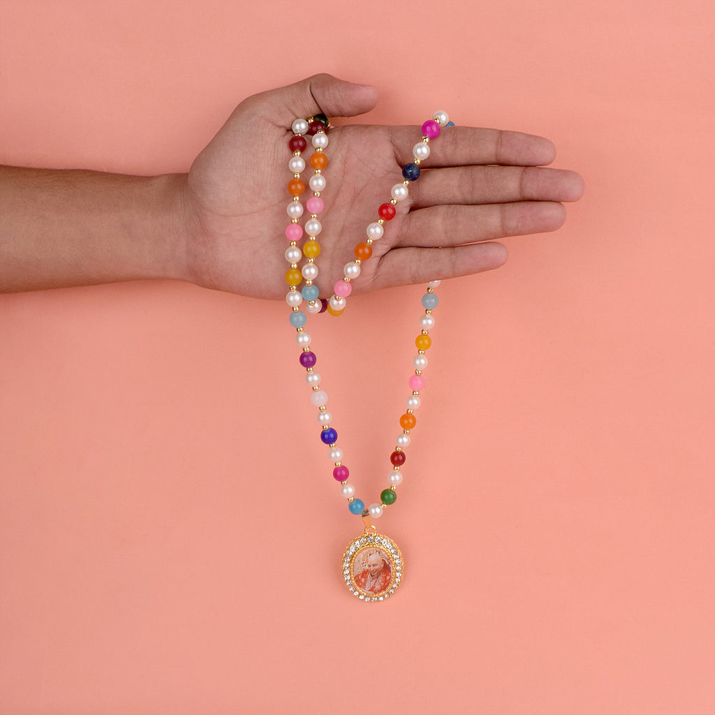 Guruji Neck Mala for Spiritual Bliss and Guidance made with devotional beads for meditation and prayer. Guruji Neck Mala for Spiritual Bliss and Guidance made with devotional beads for meditation and prayer