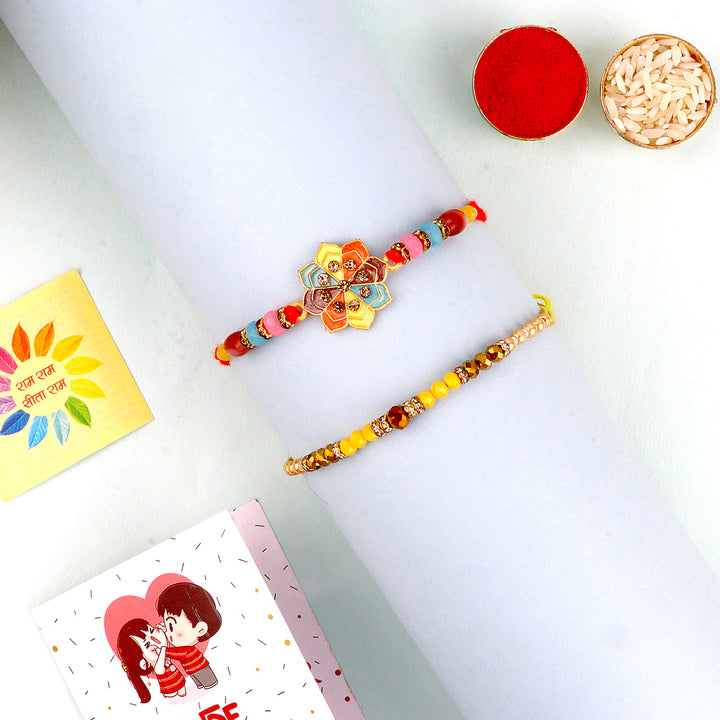 Browse our exclusive collection of Rakhi online 2023. Choose a stunning Rakhi set of 2 for your beloved brother, bhaiya, or bhai. Discover designer Rakhi and beautiful Rakhi options. Send Rakhi and Rakhi combos abroad with ease. Explore Indian Rakhi and find the perfect Rakhi gift at SatvikStore.in."