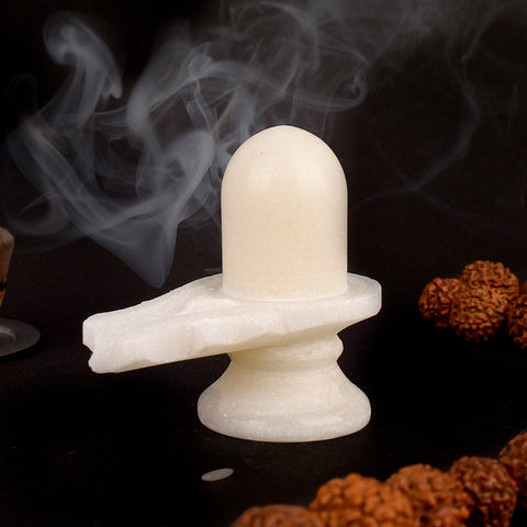 White Marble Shivling (Small) – Pure Marble Shiva Lingam for Pooja – India’s Largest Pooja Accessories Brand – www.satvikworld.com