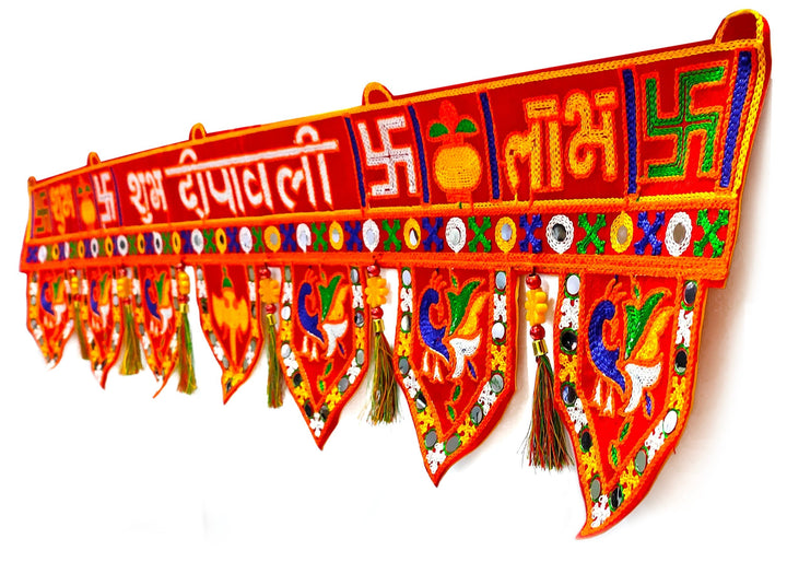 Shubh Deepawali Peacock Toran (Door Valance) Puja Store Online Pooja Items Online Puja Samagri Pooja Store near me www.satvikstore.in