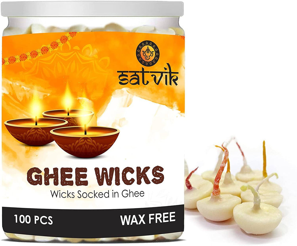 Pure Ghee Wicks (Wax Free) Puja Store Online Pooja Items Online Puja Samagri Pooja Store near me www.satvikstore.in