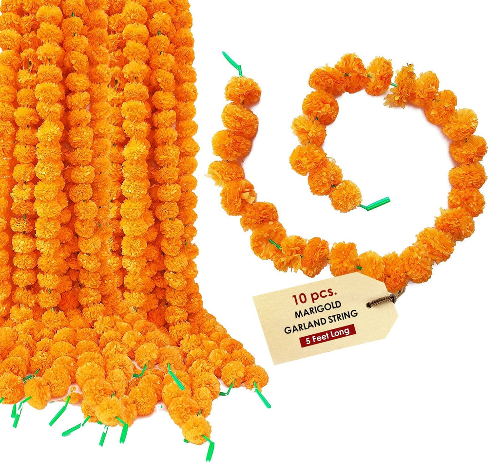 5 Feet Long Marigold Garland For Home Decoration Puja Store Online Pooja Items Online Puja Samagri Pooja Store near me www.satvikstore.in