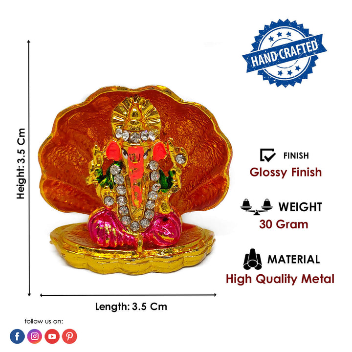 Ganesh Sea Shell Design Idol Puja Store Online Pooja Items Online Puja Samagri Pooja Store near me www.satvikstore.in