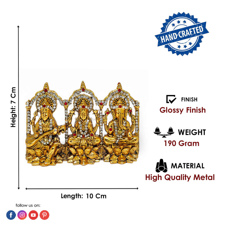 Laxmi and Ganesh with Saraswati Idol Puja Store Online Pooja Items Online Puja Samagri Pooja Store near me www.satvikstore.in