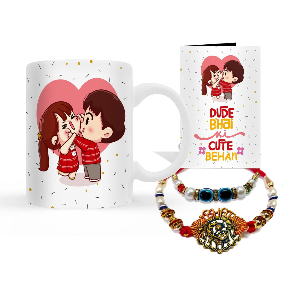 Rakhi with Mug Gift Combo Set Puja Store Online Pooja Items Online Puja Samagri Pooja Store near me www.satvikstore.in