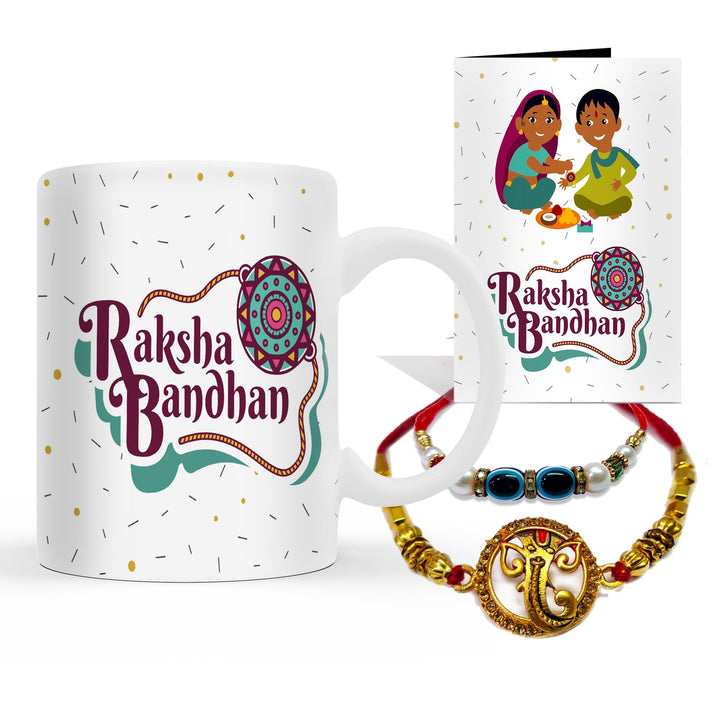 Rakhi with Mug Gift Combo Set Puja Store Online Pooja Items Online Puja Samagri Pooja Store near me www.satvikstore.in