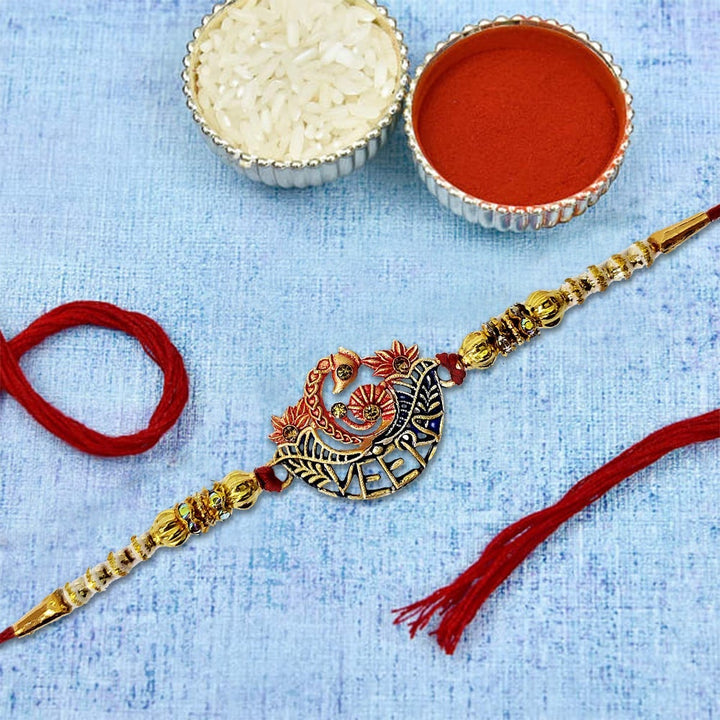 Rakhi with Tie Gift Combo Set Puja Store Online Pooja Items Online Puja Samagri Pooja Store near me www.satvikstore.in