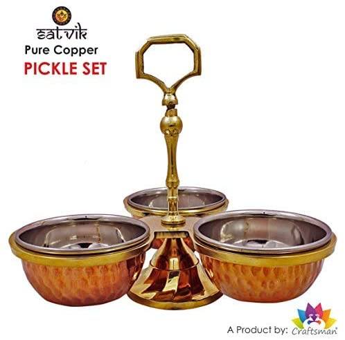 Copper Brass Pickle Set Puja Store Online Pooja Items Online Puja Samagri Pooja Store near me www.satvikstore.in