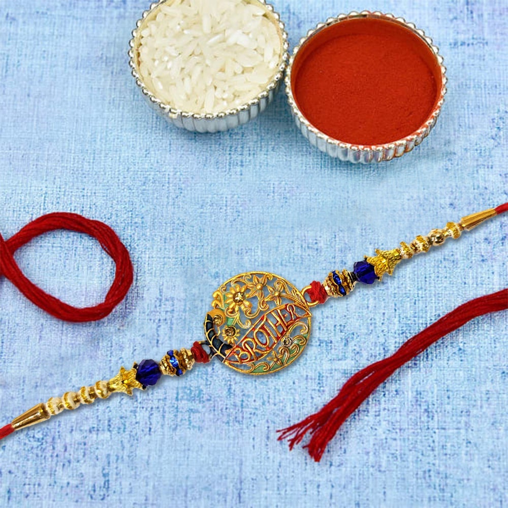 Rakhi with Tie Gift Combo Set Puja Store Online Pooja Items Online Puja Samagri Pooja Store near me www.satvikstore.in