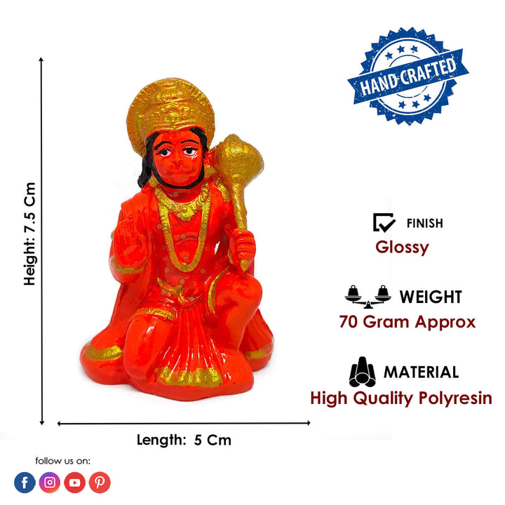 Sitting Hanuman Idol Puja Store Online Pooja Items Online Puja Samagri Pooja Store near me www.satvikstore.in