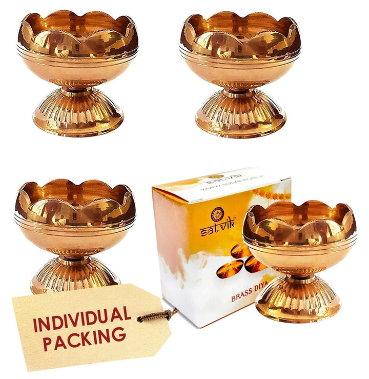 Designer Pure Brass Diya (Small) Puja Store Online Pooja Items Online Puja Samagri Pooja Store near me www.satvikstore.in