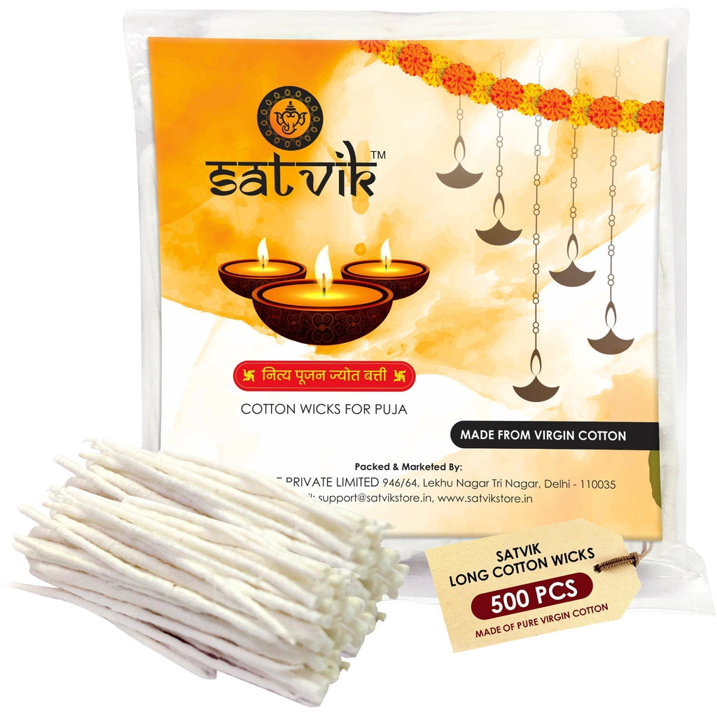 500 Pc Long Cotton Wicks. Puja Store Online Pooja Items Online Puja Samagri Pooja Store near me www.satvikstore.in