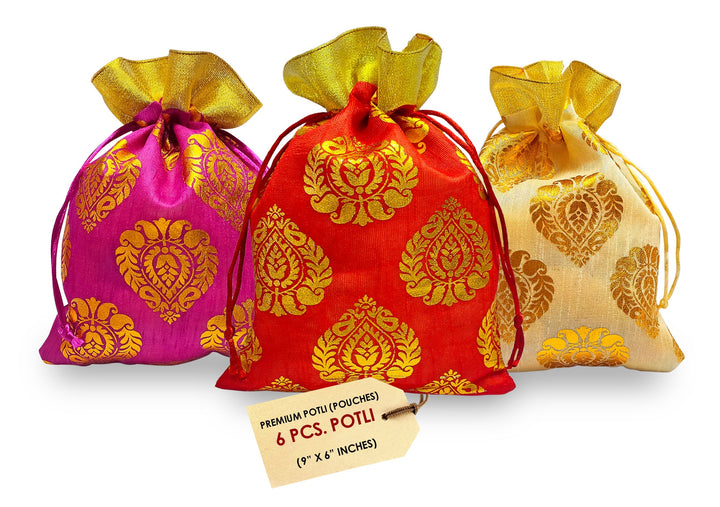 Handmade Designer Potli Dry Fruit Favour Pouches Puja Store Online Pooja Items Online Puja Samagri Pooja Store near me www.satvikstore.in