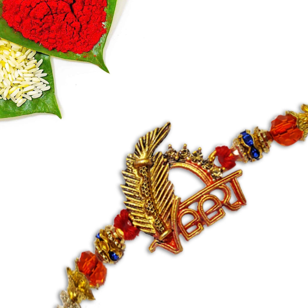 Rakhi with Tie Gift Combo Set Puja Store Online Pooja Items Online Puja Samagri Pooja Store near me www.satvikstore.in