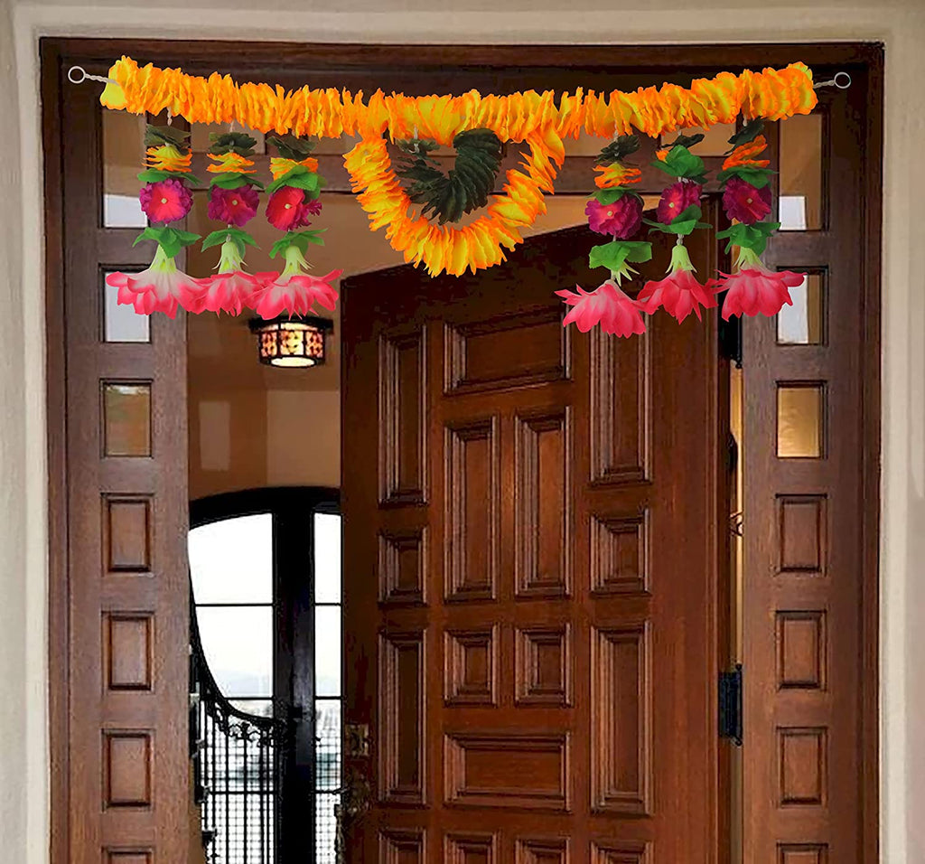 Vibrant Artificial Flower Bandarwal for Door Decoration Floral Toran (Design-4) with colorful blooms, perfect for festive occasions, weddings, and home decor. India’s Largest Pooja Accessories Brand – www.satvikstore.in