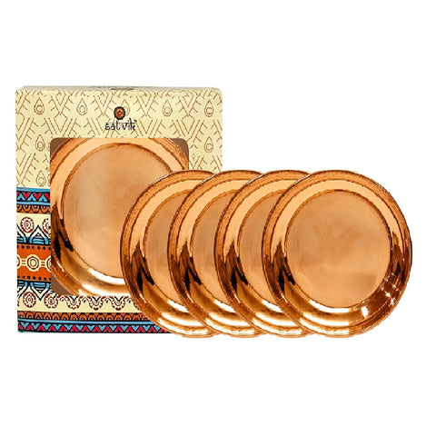 Copper Laddu Gopal Bhog Thali Set is an elegant offering plate designed for presenting prasad to Lord Krishna. Made from high-quality copper, it adds grace and purity to your spiritual rituals and pooja ceremonies – India’s Largest Pooja Accessories Brand – www.satvikstore.in