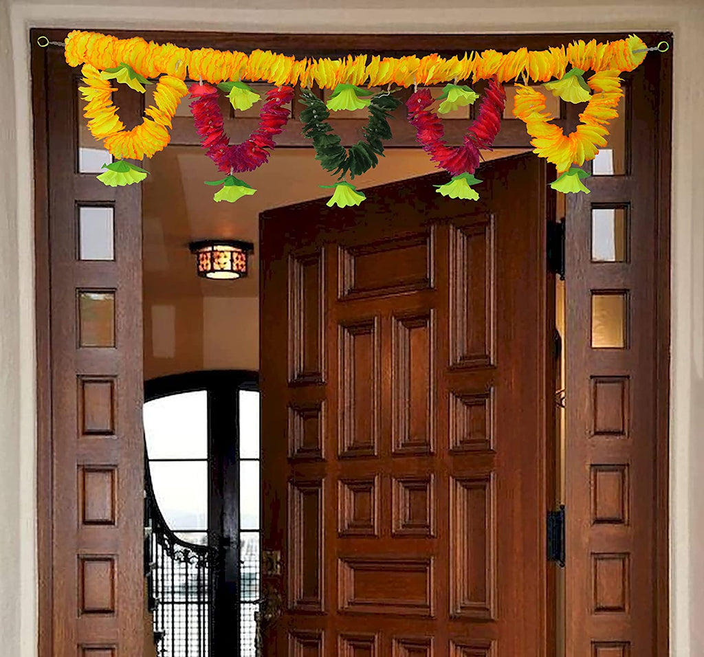 Elegant Artificial Flower Bandarwal for Door Decoration Floral Toran (Design-5) featuring a mix of vibrant artificial flowers, ideal for home and festival entrance decoration. India’s Largest Pooja Accessories Brand – www.satvikstore.in
