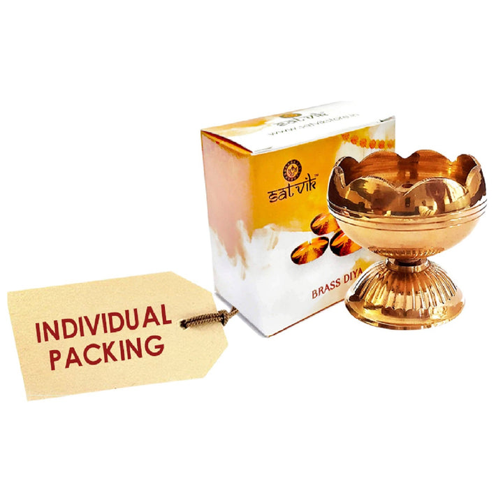 Designer Pure Brass Diya (Small) Puja Store Online Pooja Items Online Puja Samagri Pooja Store near me www.satvikstore.in