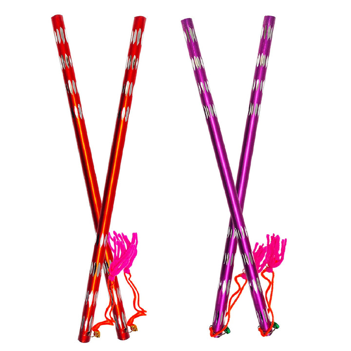 Aluminium Dandiya Sticks For Garba Nights (2 Pair) Puja Store Online Pooja Items Online Puja Samagri Pooja Store near me www.satvikstore.in