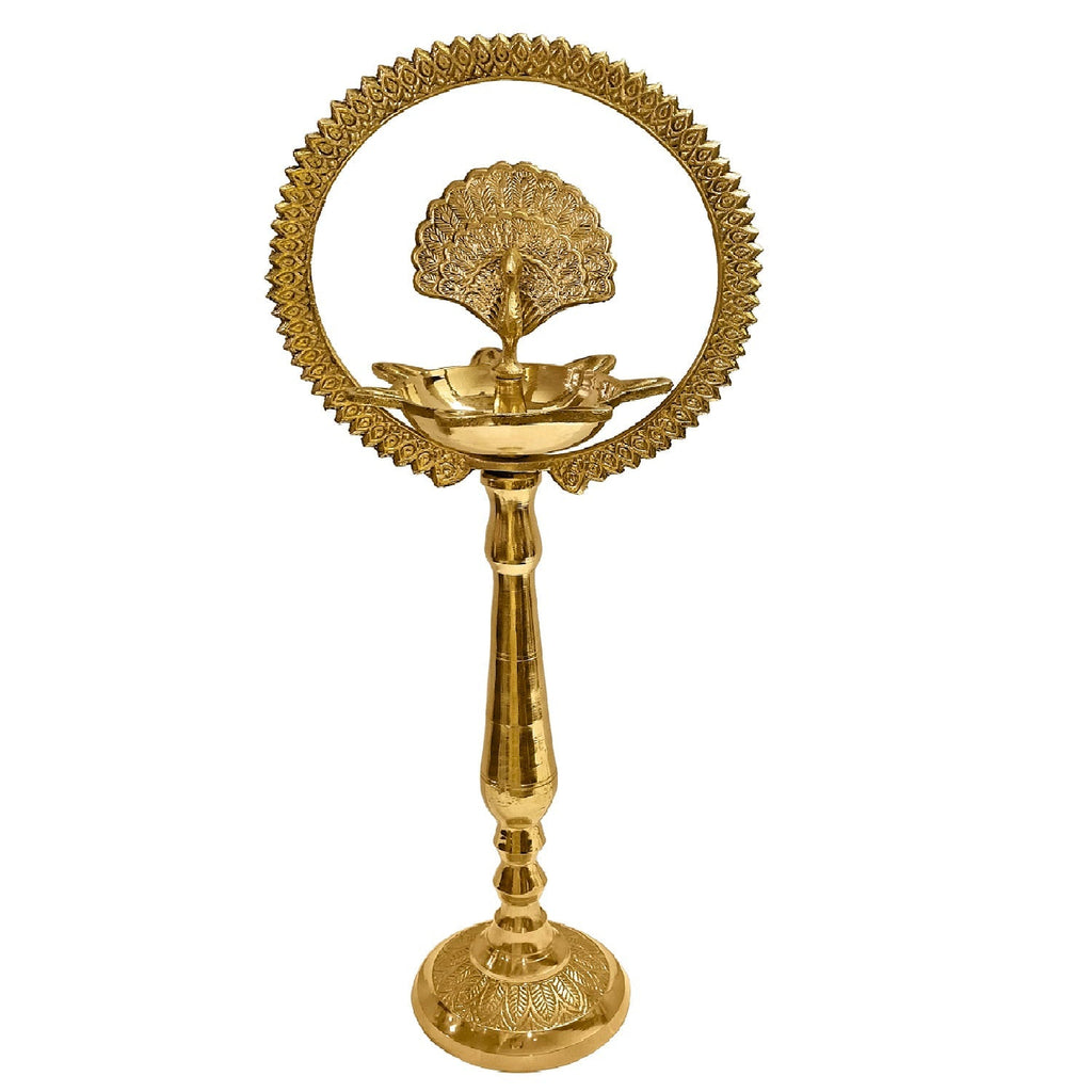 Handicrafts Brass Mor Kiran Standing Diya (12 Inch) Puja Store Online Pooja Items Online Puja Samagri Pooja Store near me www.satvikstore.in