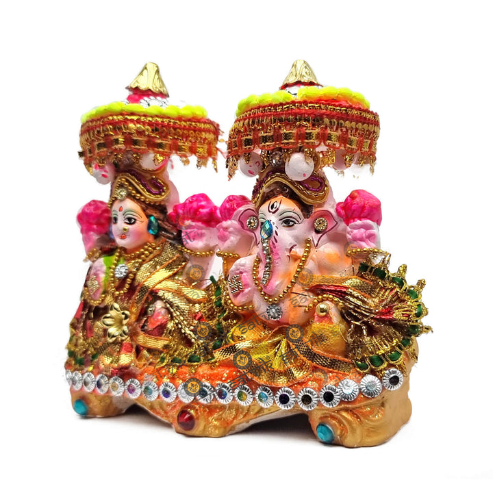 Lakshmi Ganesha Traditional Clay Statue Puja Store Online Pooja Items Online Puja Samagri Pooja Store near me www.satvikstore.in