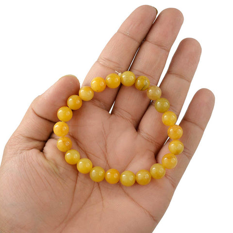 Authentic Golden Quartz Crystal Bracelet for Reiki Healing – 8 MM Beads for Prosperity, Positive Energy, and Chakra Balance. India’s Largest Pooja Accessories Brand – www.satvikstore.in